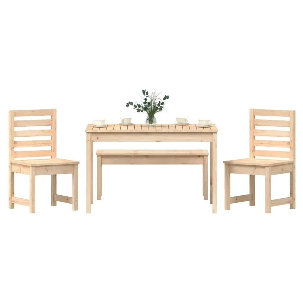 4 Piece Garden Dining Set Solid Wood Pine 3154701