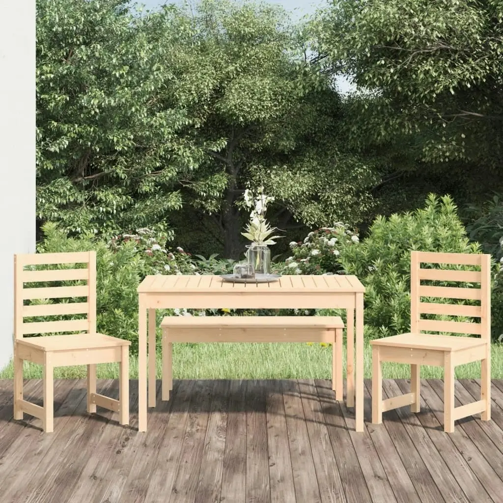 4 Piece Garden Dining Set Solid Wood Pine 3154701