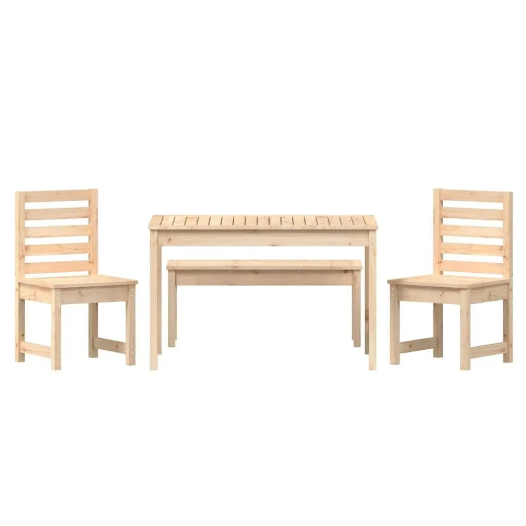 4 Piece Garden Dining Set Solid Wood Pine 3154701