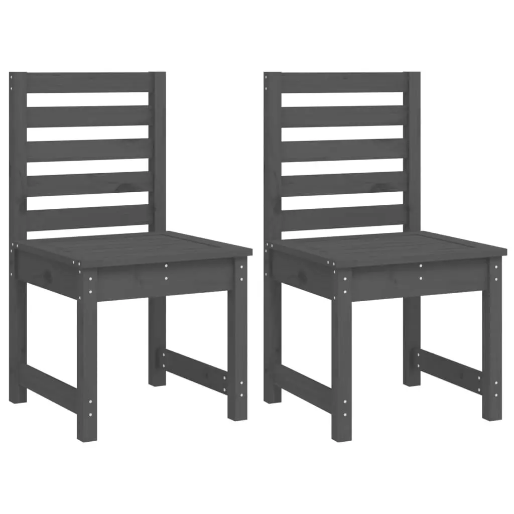 4 Piece Garden Dining Set Grey Solid Wood Pine 3154691