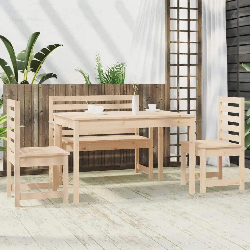 4 Piece Garden Dining Set Solid Wood Pine 3154689