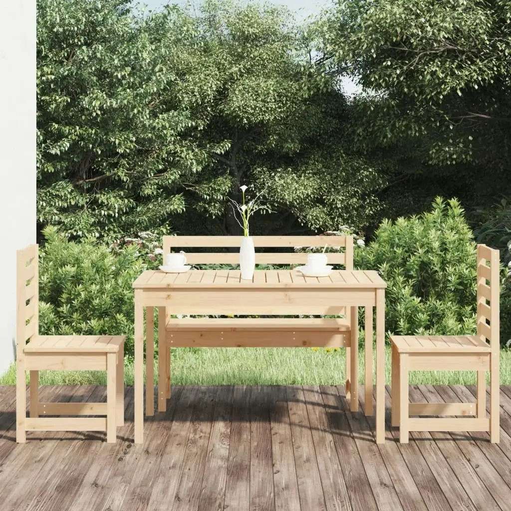 4 Piece Garden Dining Set Solid Wood Pine 3154689