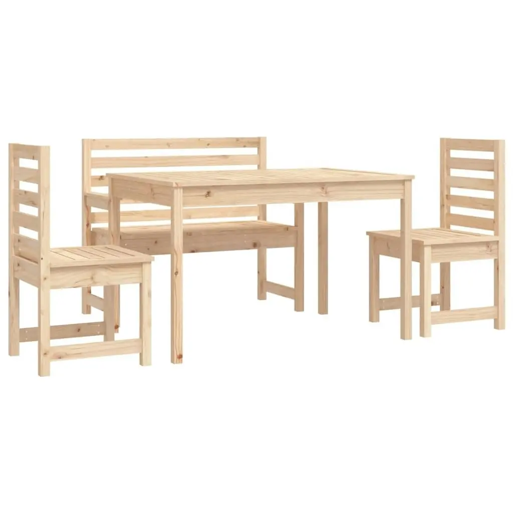 4 Piece Garden Dining Set Solid Wood Pine 3154689