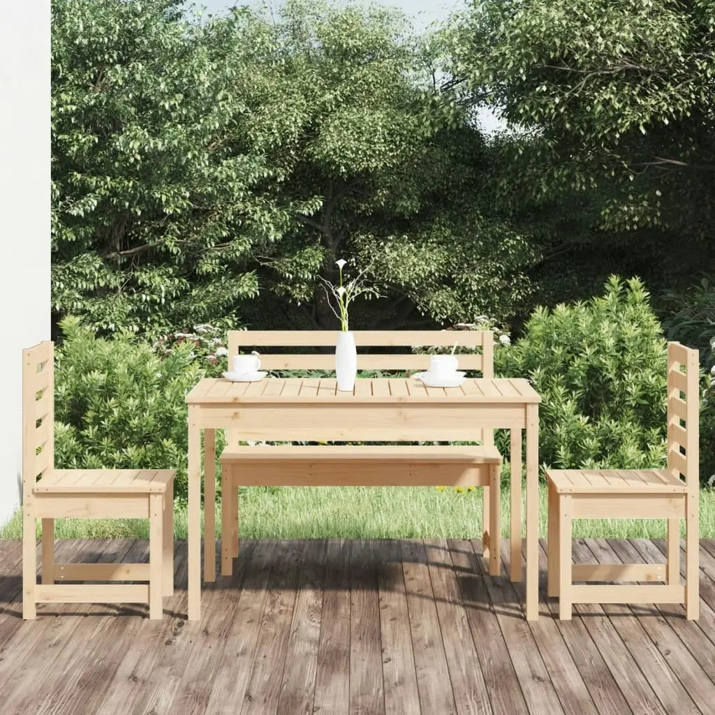 4 Piece Garden Dining Set Solid Wood Pine 3154695