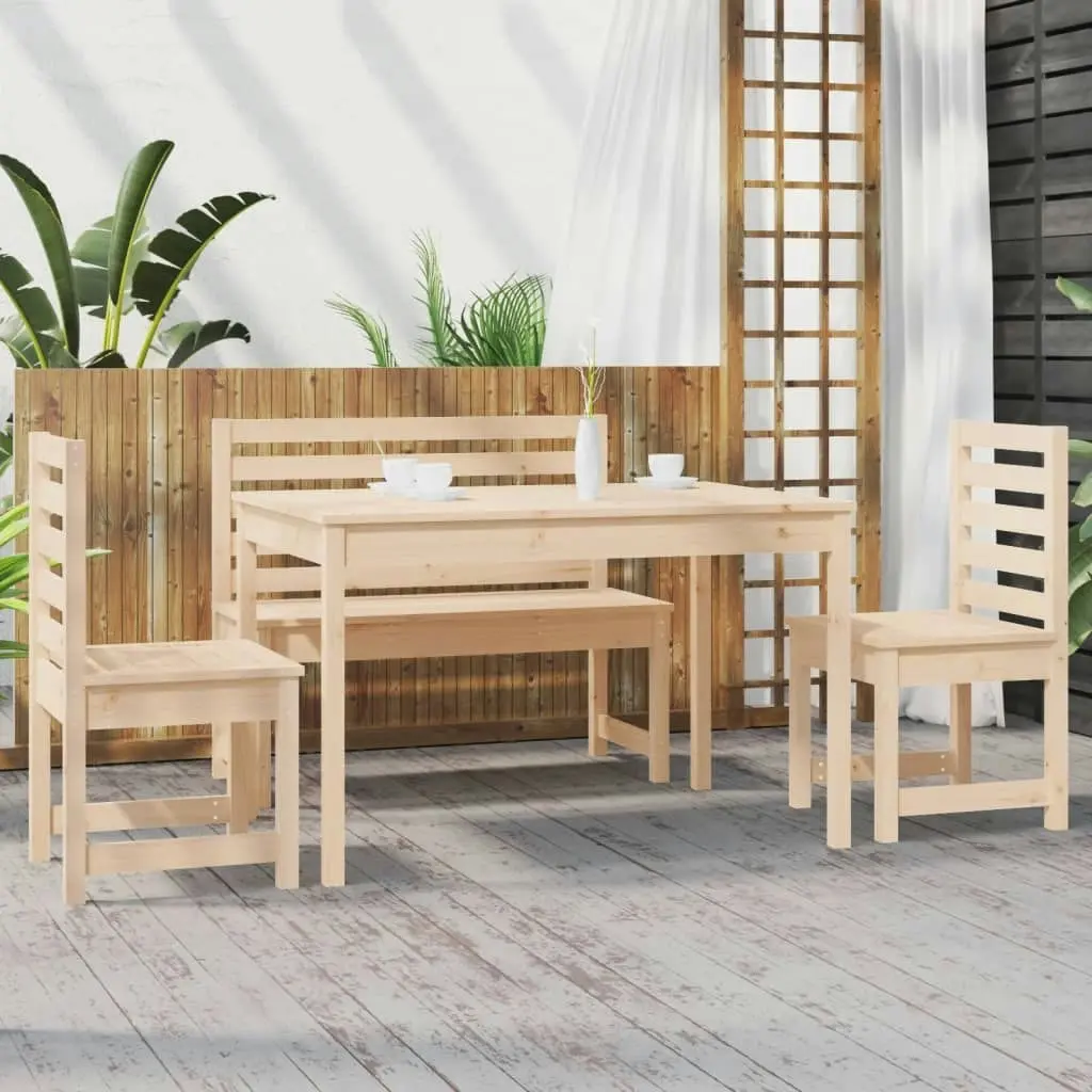 4 Piece Garden Dining Set Solid Wood Pine 3154695