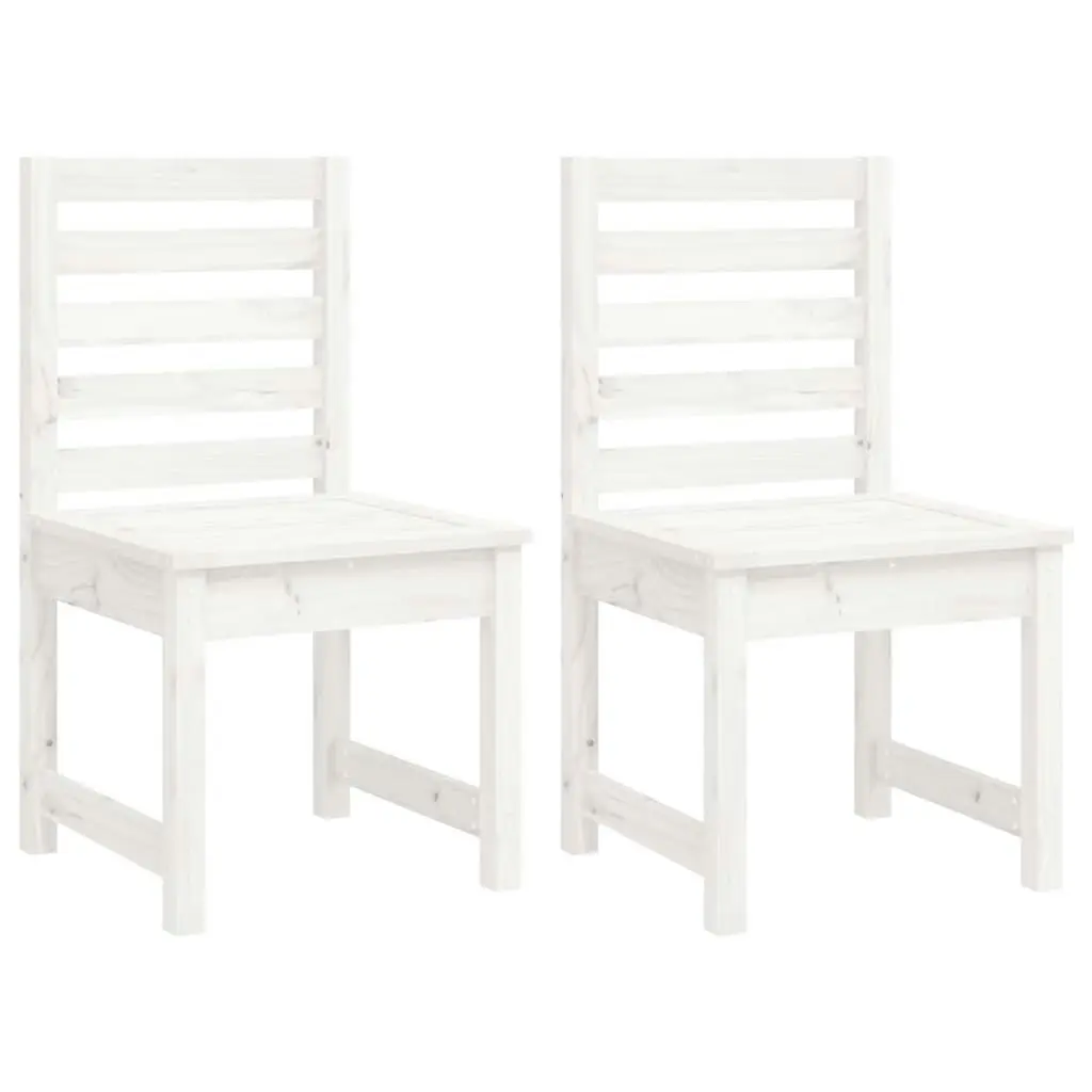 4 Piece Garden Dining Set White Solid Wood Pine 3154696