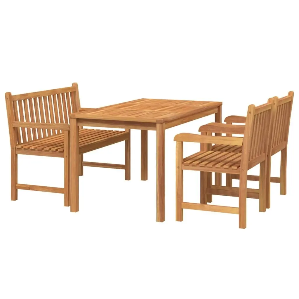 4 Piece Garden Dining Set Solid Wood Teak 3157163