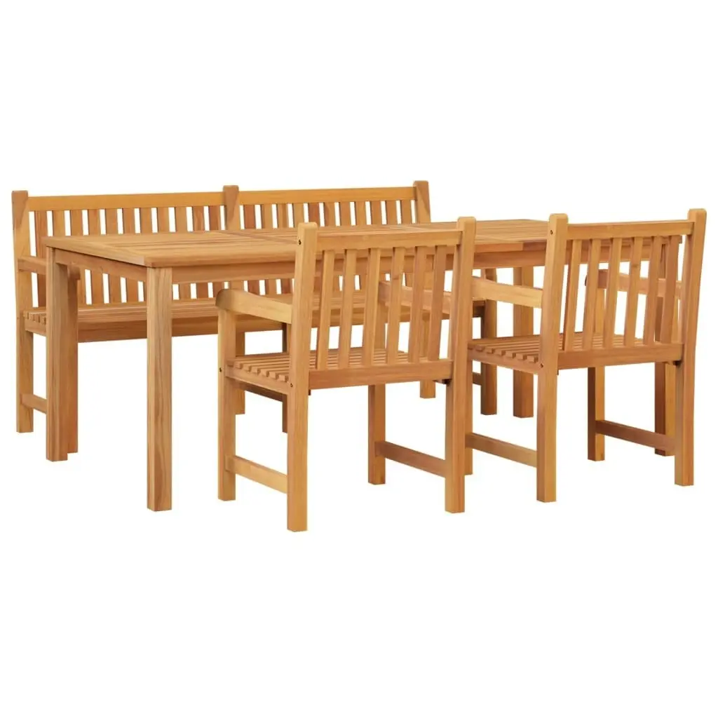 4 Piece Garden Dining Set Solid Wood Teak 3157172