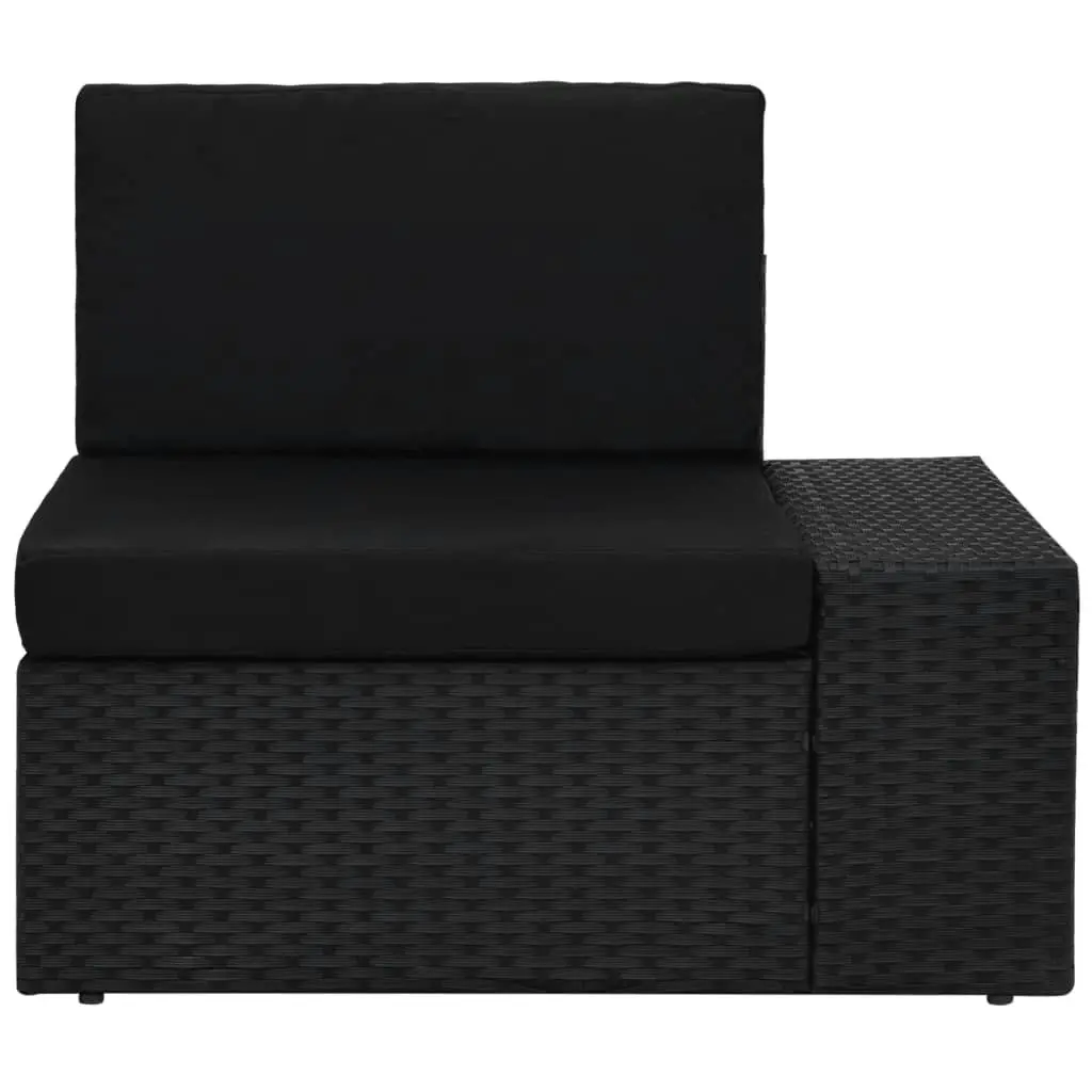 4 Piece Garden Lounge Set Poly Rattan Black 3054581