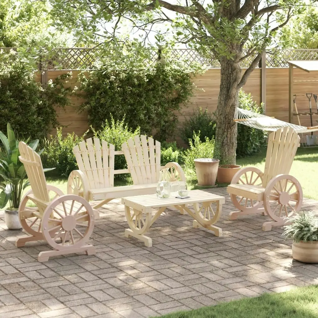 4 Piece Garden Lounge Set Solid Wood Fir 3207125