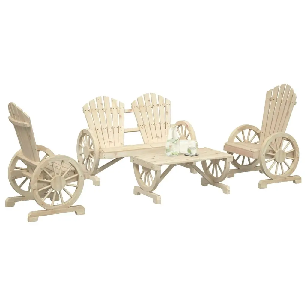 4 Piece Garden Lounge Set Solid Wood Fir 3207125