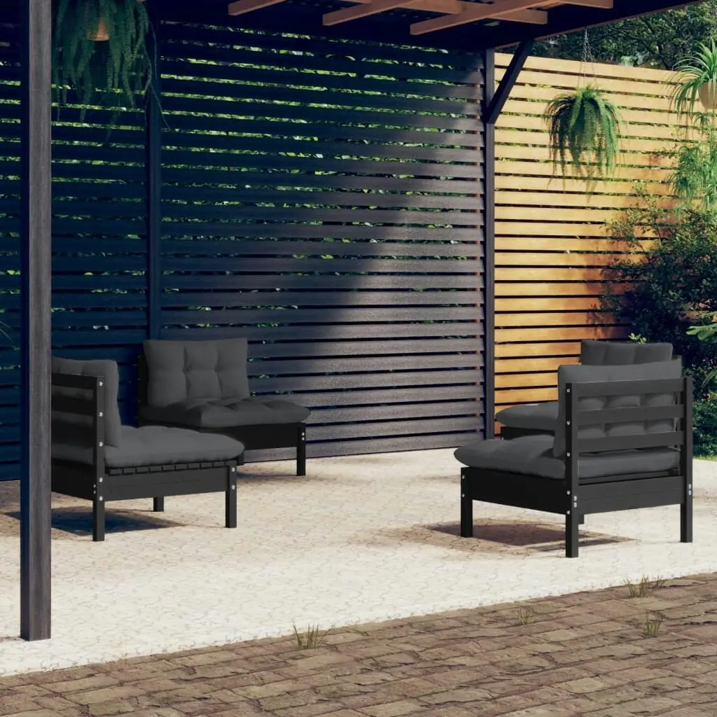 4 Piece Garden Lounge Set with Anthracite Cushions Pinewood 3096032