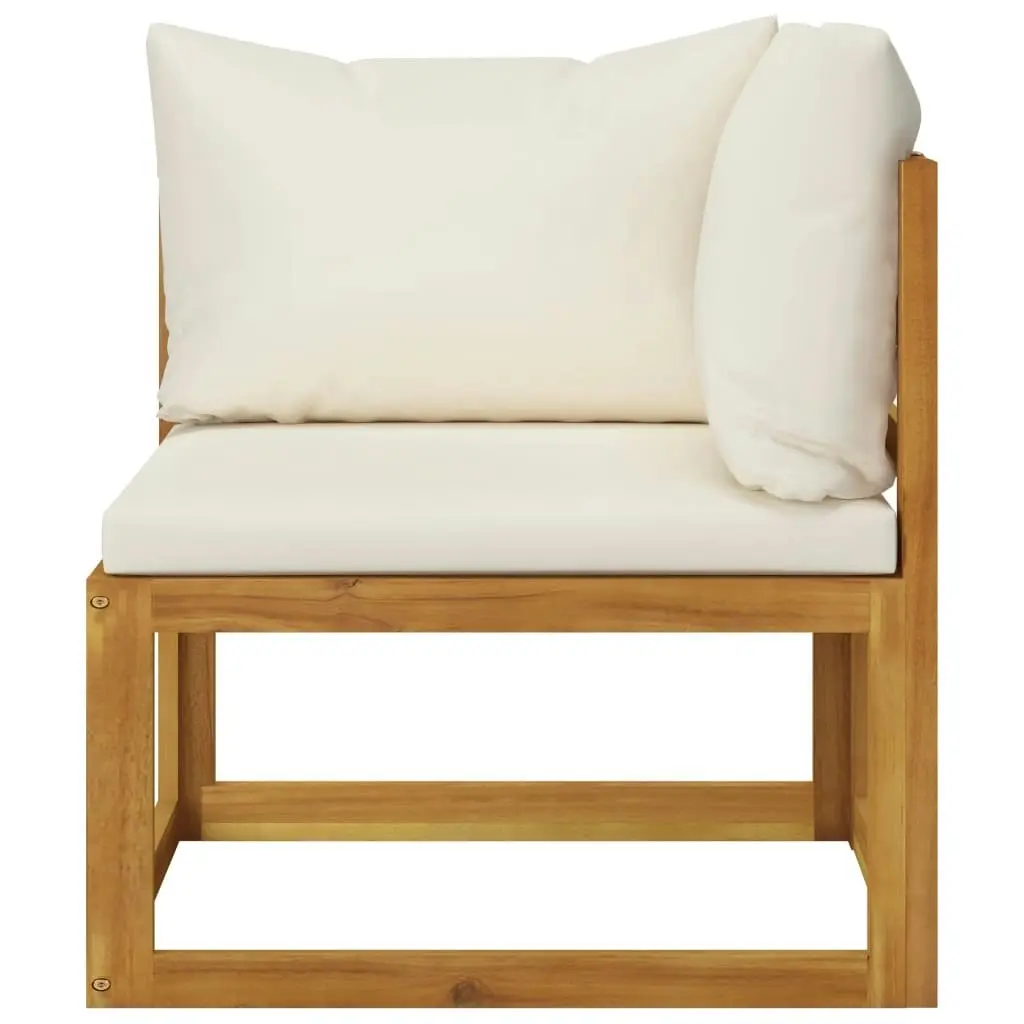 4 Piece Garden Lounge Set with Cushion Cream Solid Acacia Wood 3057659