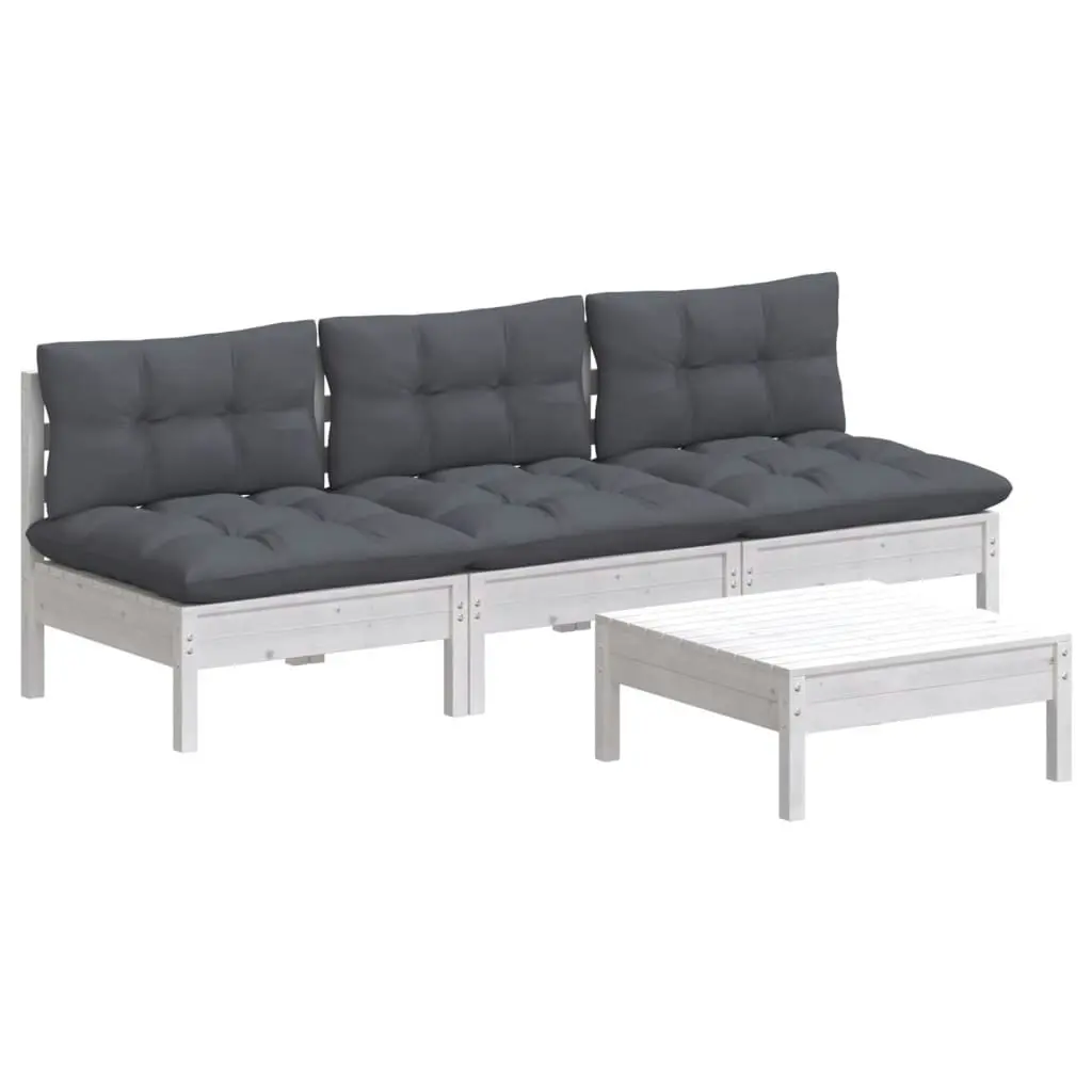 4 Piece Garden Lounge Set with Anthracite Cushions Pinewood 3096083