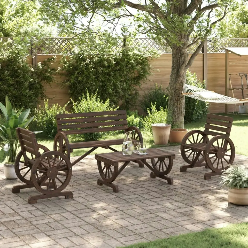 4 Piece Garden Lounge Set Solid Wood Fir 3207132