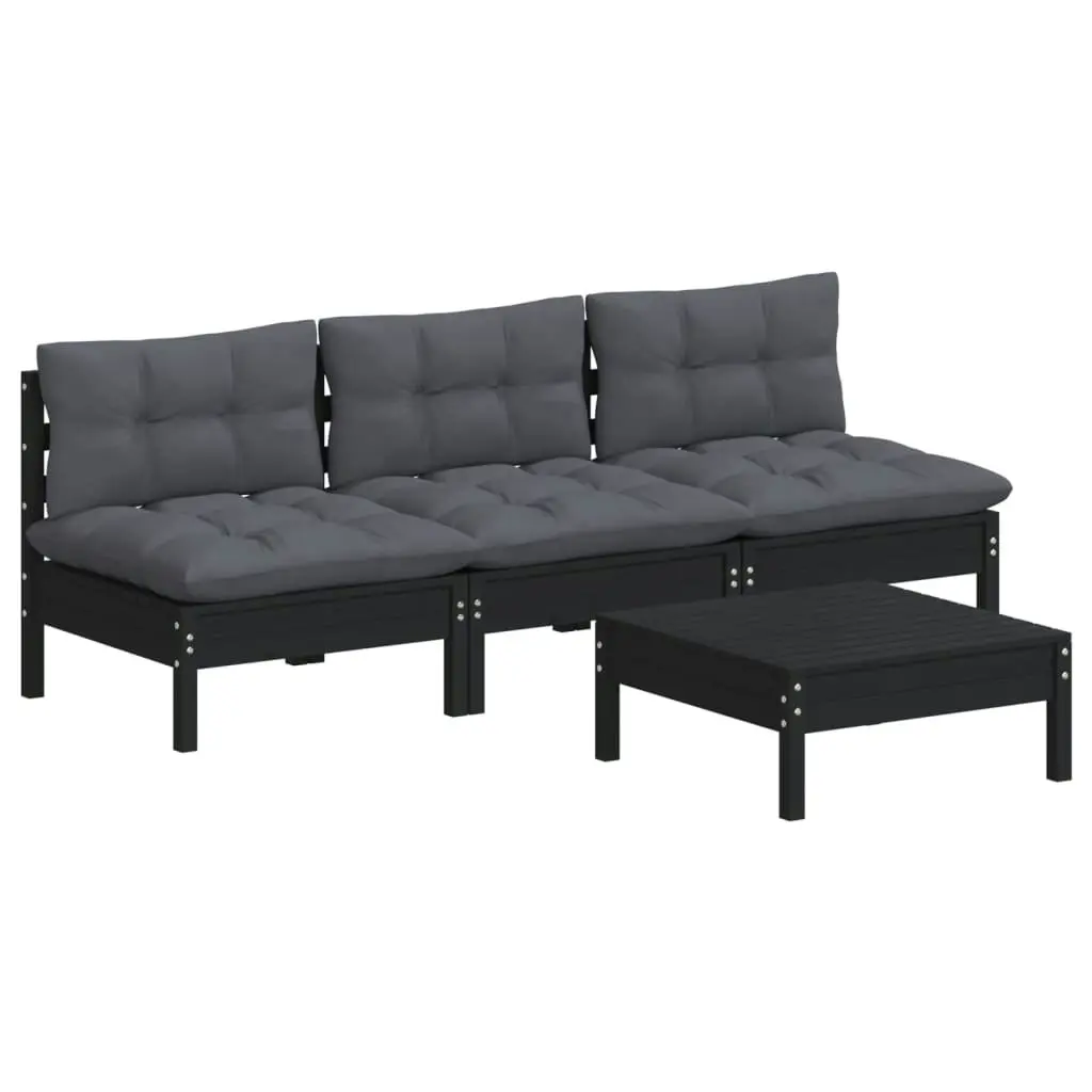 4 Piece Garden Lounge Set with Anthracite Cushions Pinewood 3096086