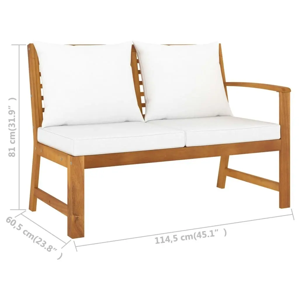 4 Piece Garden Lounge Set with Cushion Cream Solid Acacia Wood 3057772