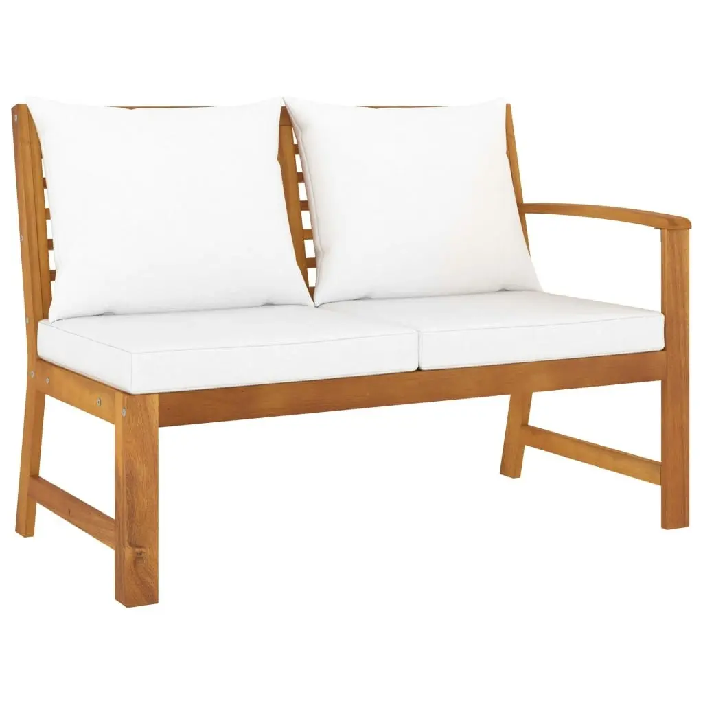 4 Piece Garden Lounge Set with Cushion Cream Solid Acacia Wood 3057772