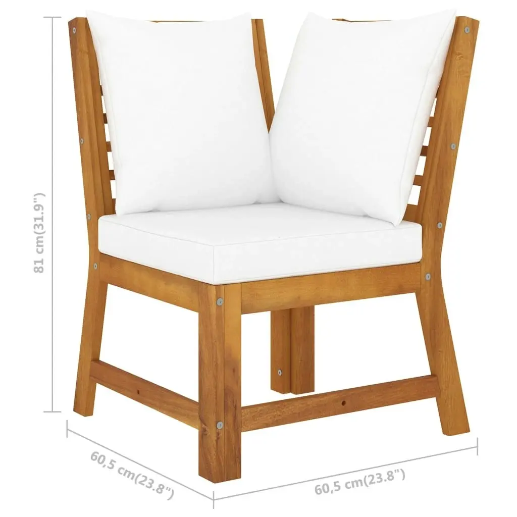 4 Piece Garden Lounge Set with Cushion Cream Solid Acacia Wood 3057769