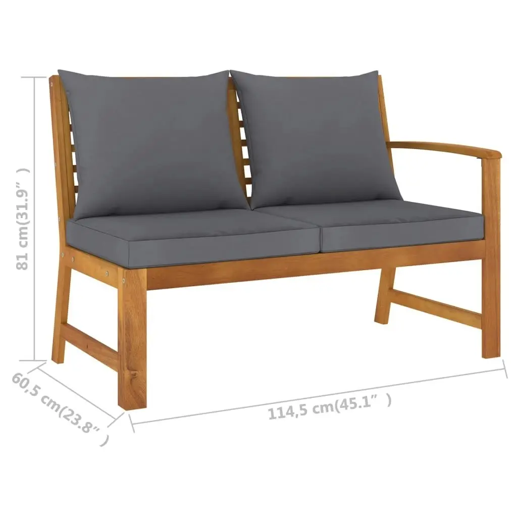 4 Piece Garden Lounge Set with Cushion Solid Acacia Wood 3057779