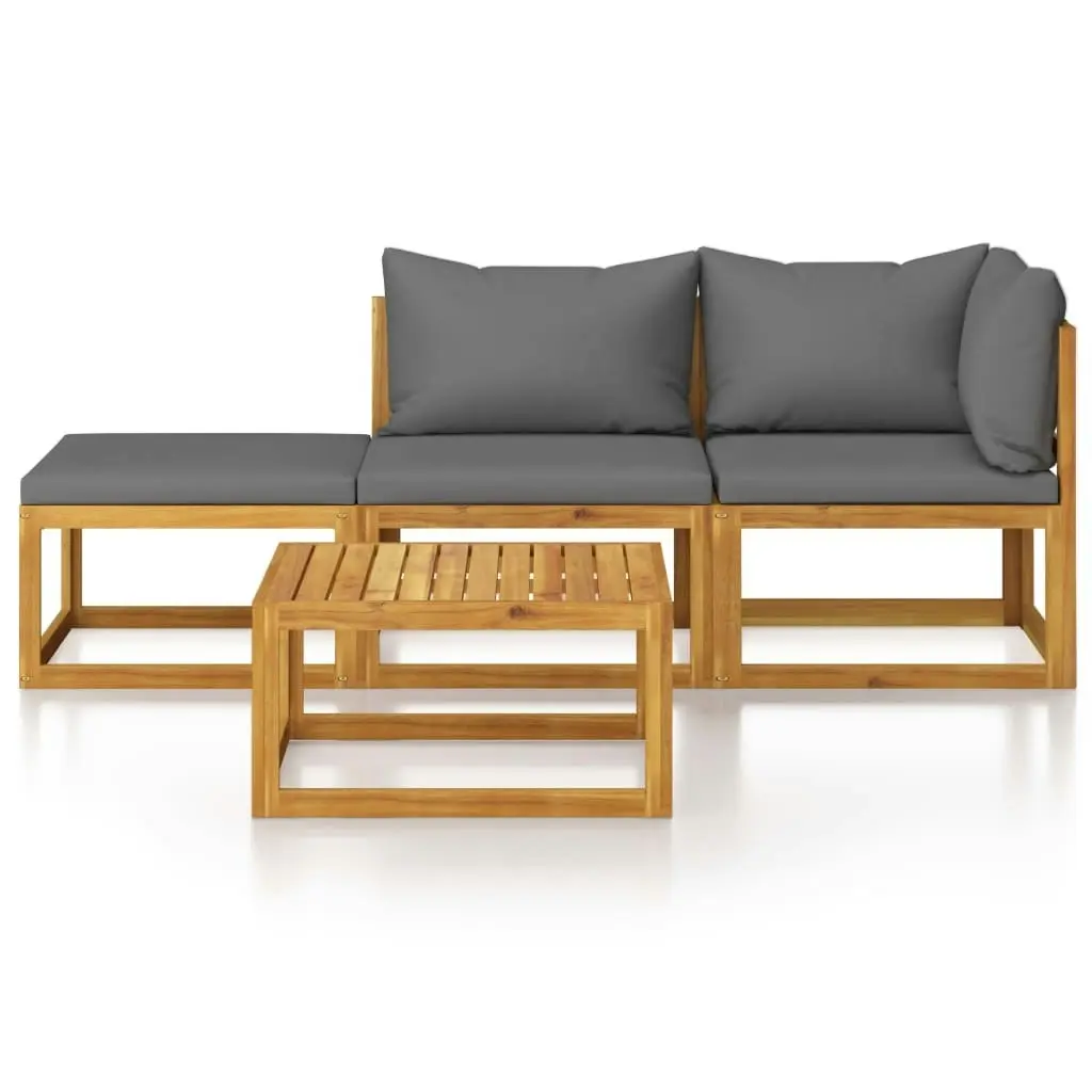 4 Piece Garden Lounge Set with Cushion Solid Acacia Wood 3057628