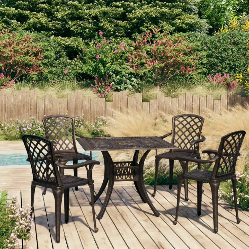 5 Piece Bistro Set Cast Aluminium Bronze 3070613