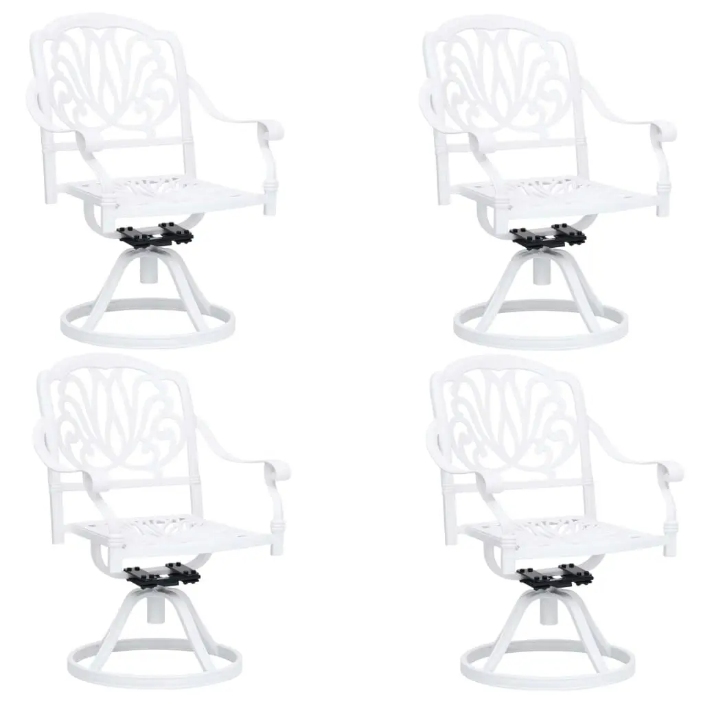 5 Piece Bistro Set Cast Aluminium White 3070624