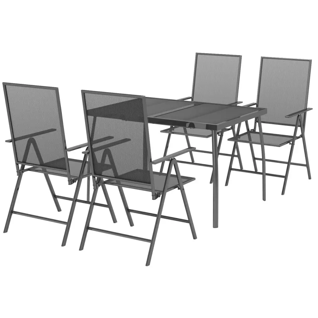 5 Piece Garden Dining Set Anthracite Steel 3187979