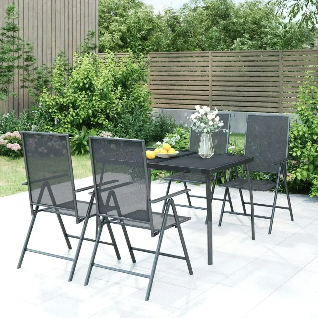 5 Piece Garden Dining Set Anthracite Steel 3187979