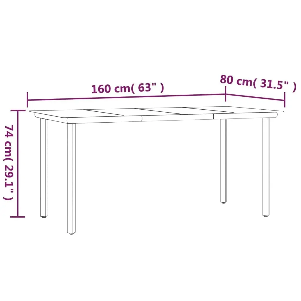 5 Piece Garden Dining Set Black Steel and Textilene 3200730