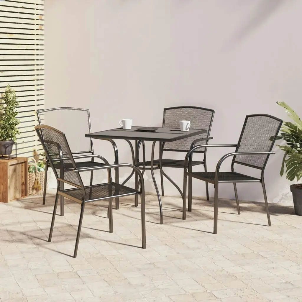 5 Piece Garden Dining Set Anthracite Steel 3187966