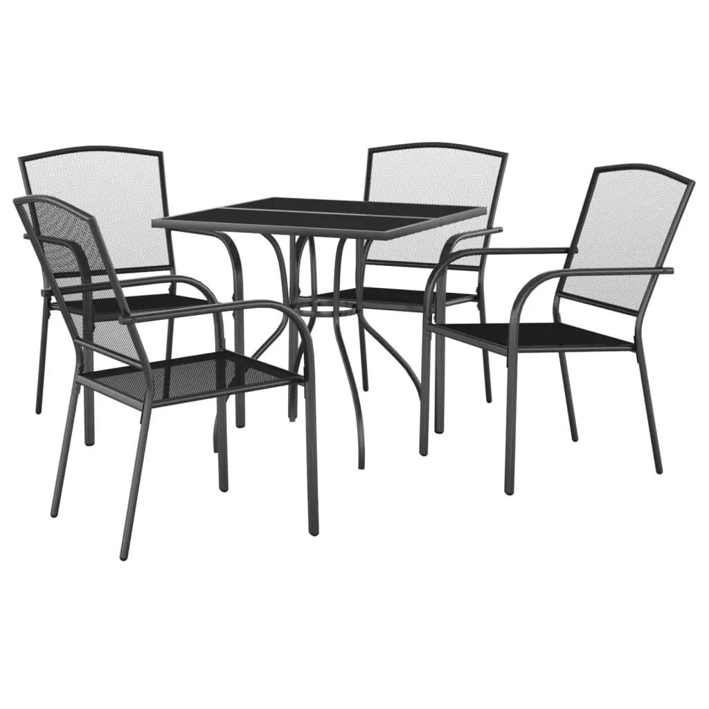 5 Piece Garden Dining Set Anthracite Steel 3187966