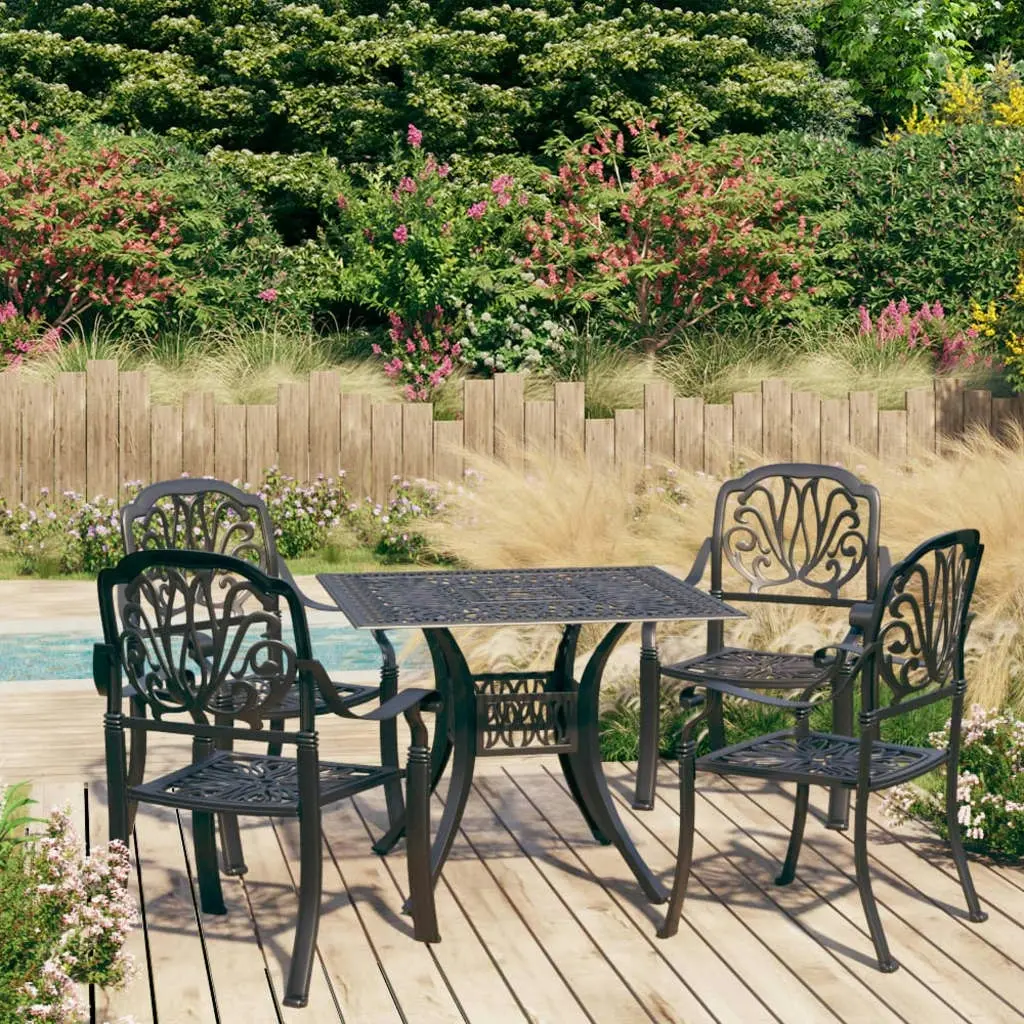 5 Piece Bistro Set Cast Aluminium Black 3070605