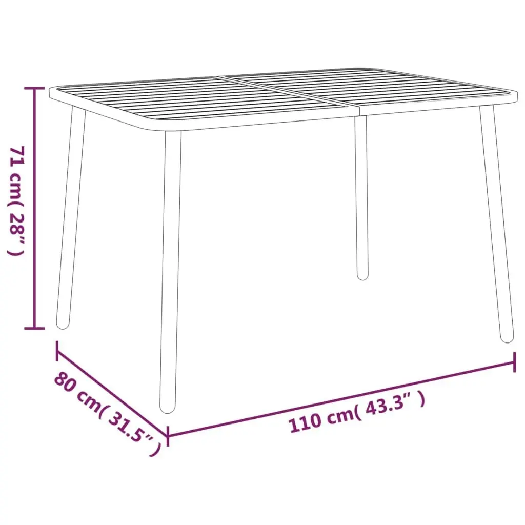 5 Piece Garden Dining Set Anthracite Steel 3187991