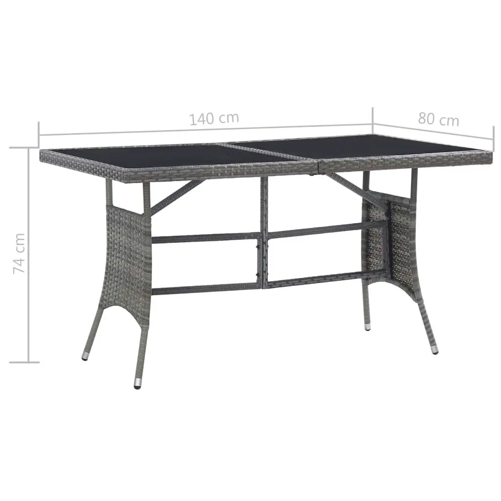 5 Piece Garden Dining Set Poly Rattan Anthracite & Grey 3059418