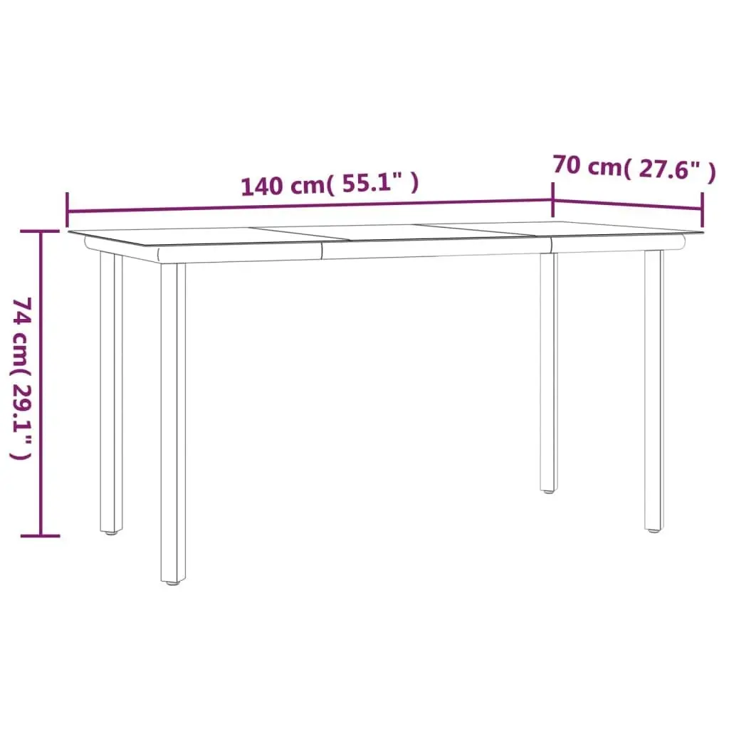 5 Piece Garden Dining Set Poly Rattan and Steel 3187023