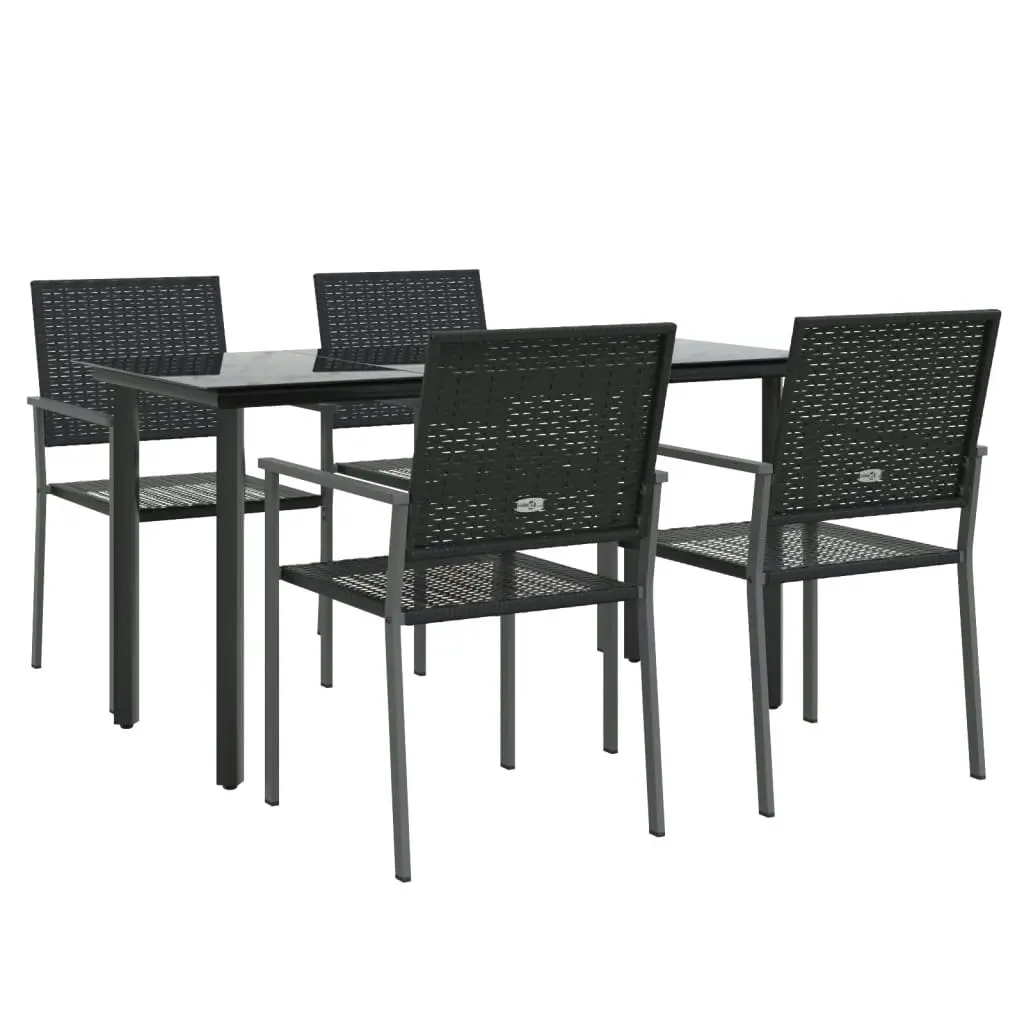 5 Piece Garden Dining Set Poly Rattan and Steel 3187023