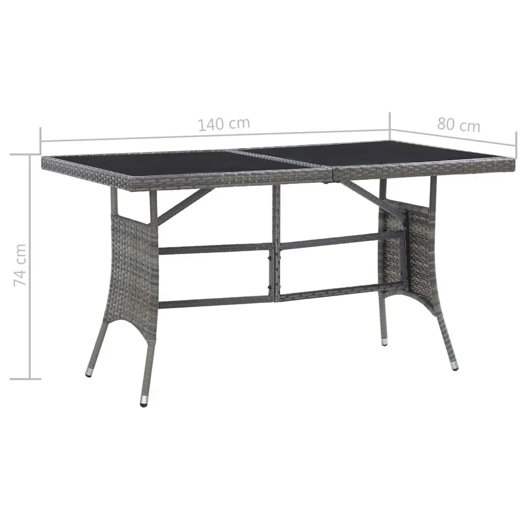 5 Piece Garden Dining Set Poly Rattan Anthracite & Grey 3059445