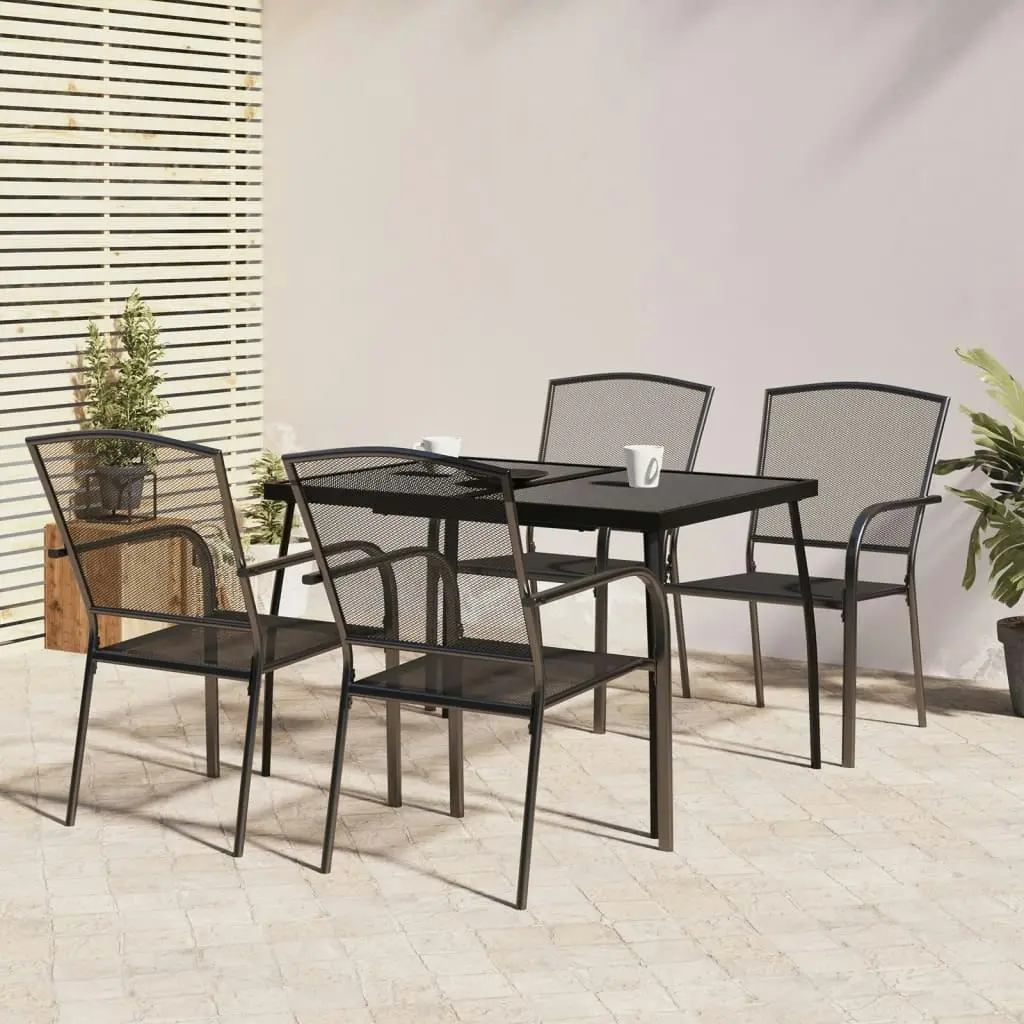 5 Piece Garden Dining Set Anthracite Steel 3187970