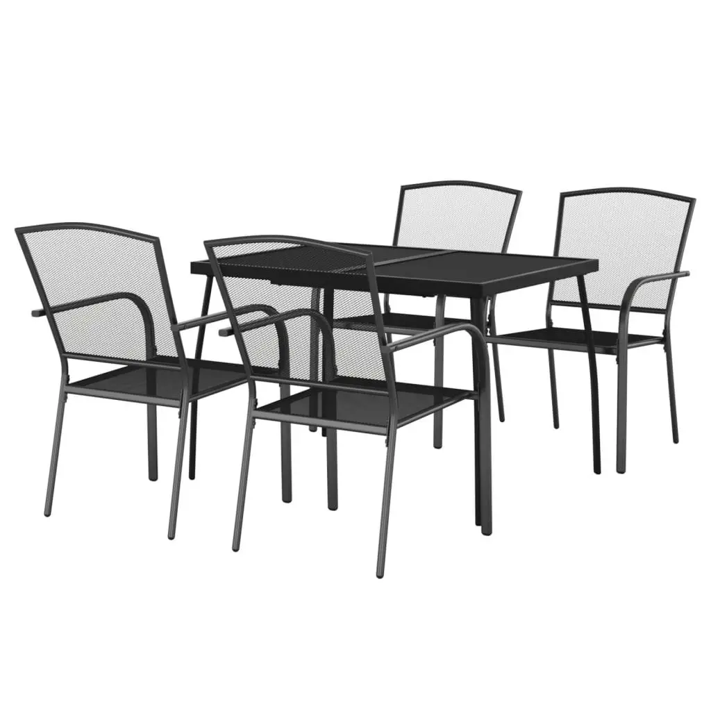 5 Piece Garden Dining Set Anthracite Steel 3187970