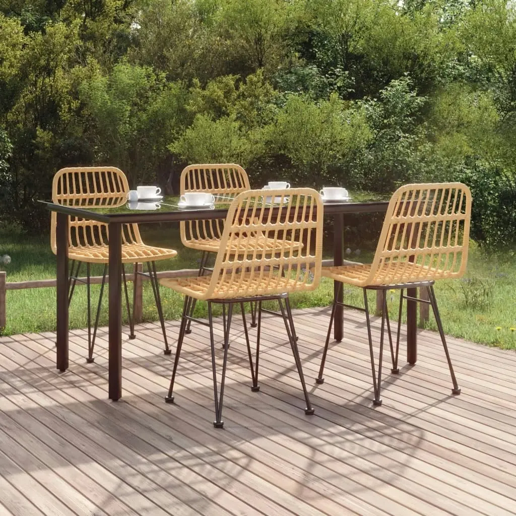 5 Piece Garden Dining Set Poly Rattan 3157890