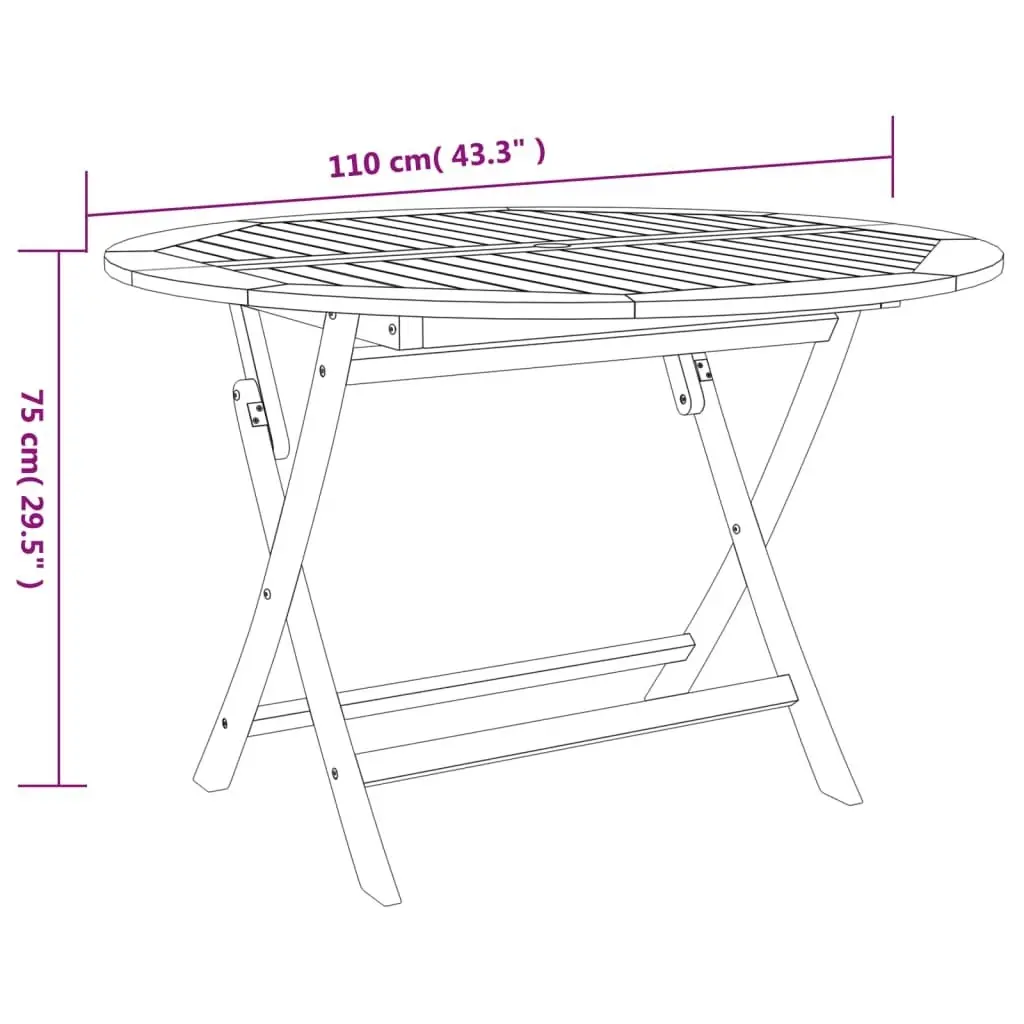 5 Piece Garden Dining Set Solid Wood Acacia 3203352