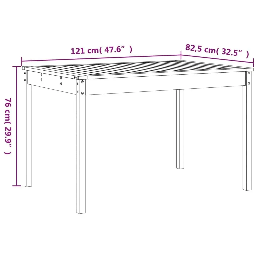 5 Piece Garden Dining Set White Solid Wood Pine 3157716