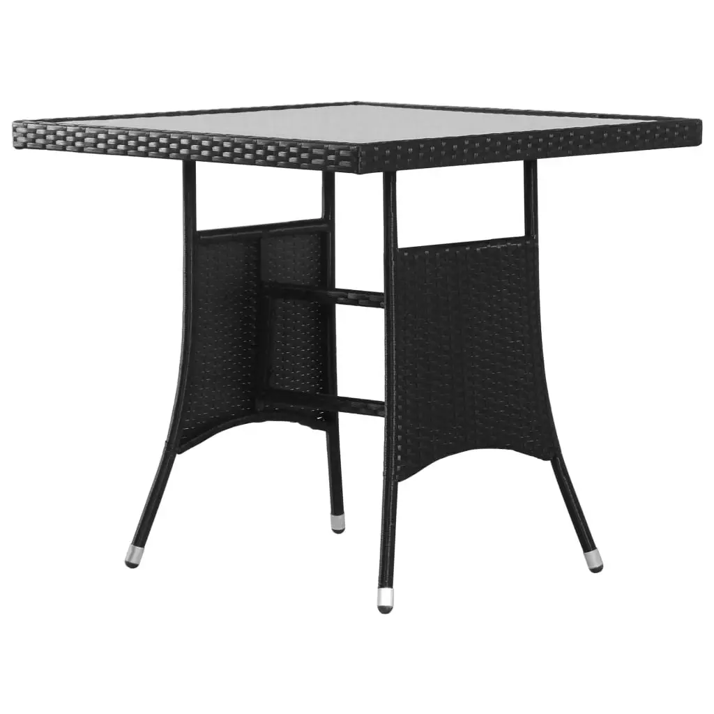 5 Piece Garden Dining Set Poly Rattan Black 3059413