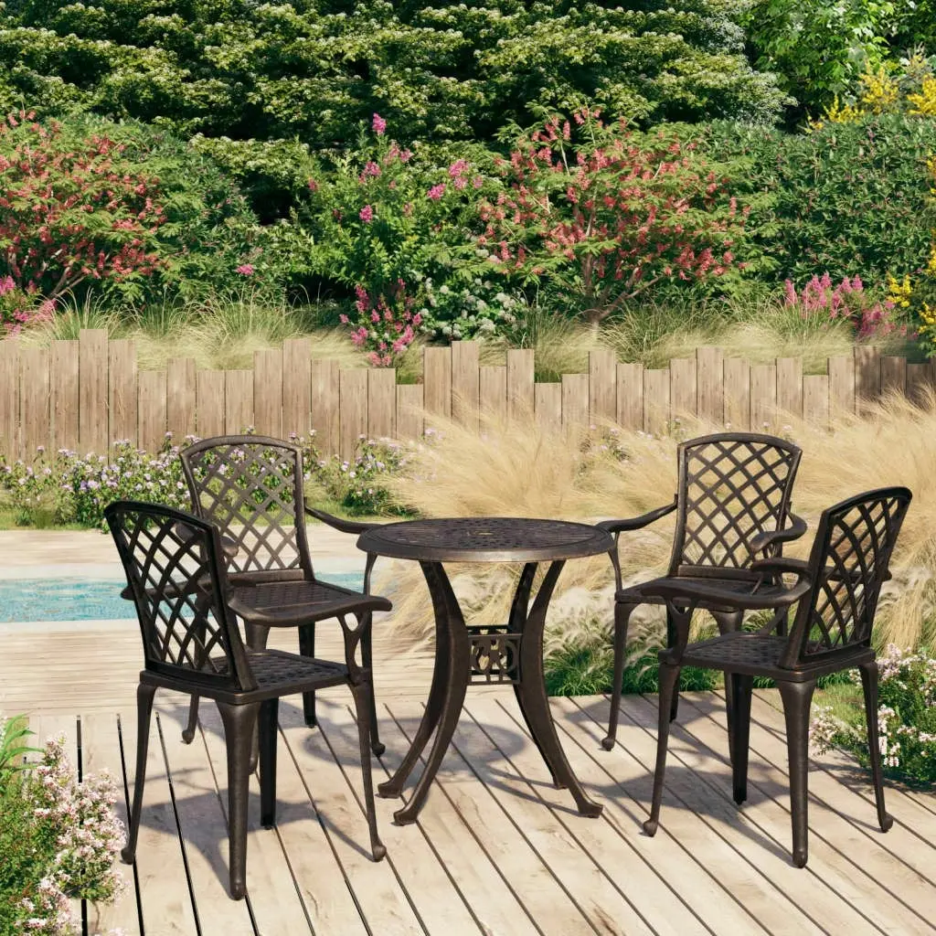 5 Piece Bistro Set Cast Aluminium Bronze 3070607