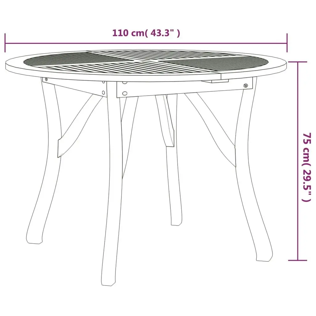 5 Piece Garden Dining Set Solid Wood Acacia 3156856