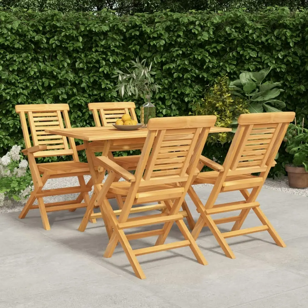 5 Piece Garden Dining Set Solid Wood Teak 3155001