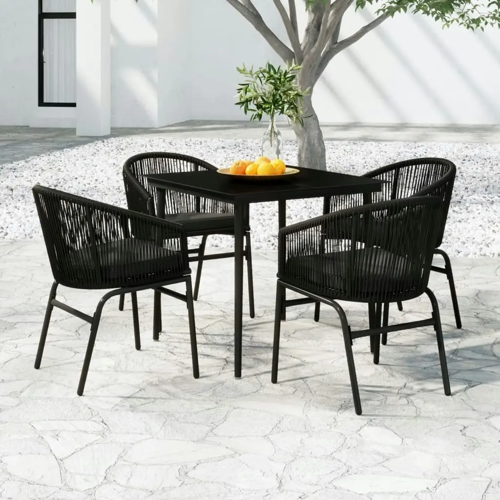 5 Piece Garden Dining Set Black 3099240