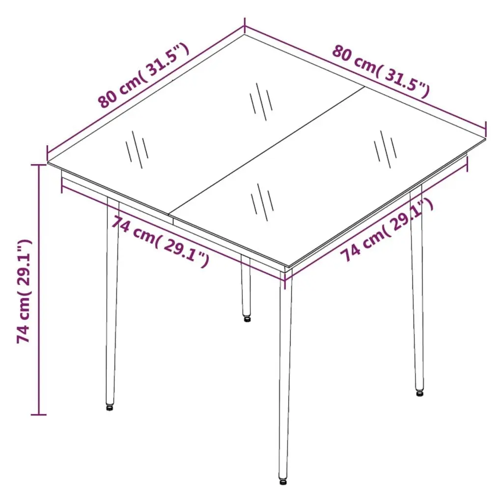 5 Piece Garden Dining Set Black 3099240