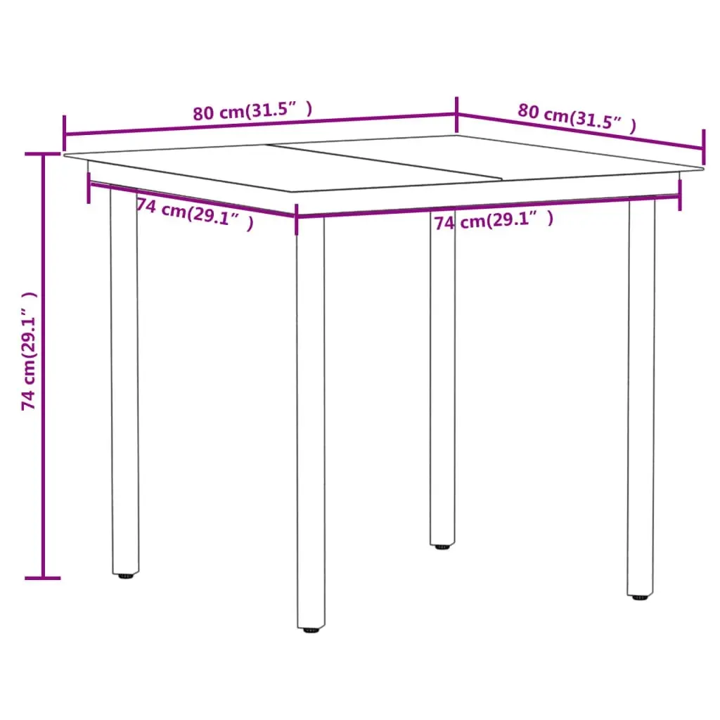 5 Piece Garden Dining Set Black 3099150